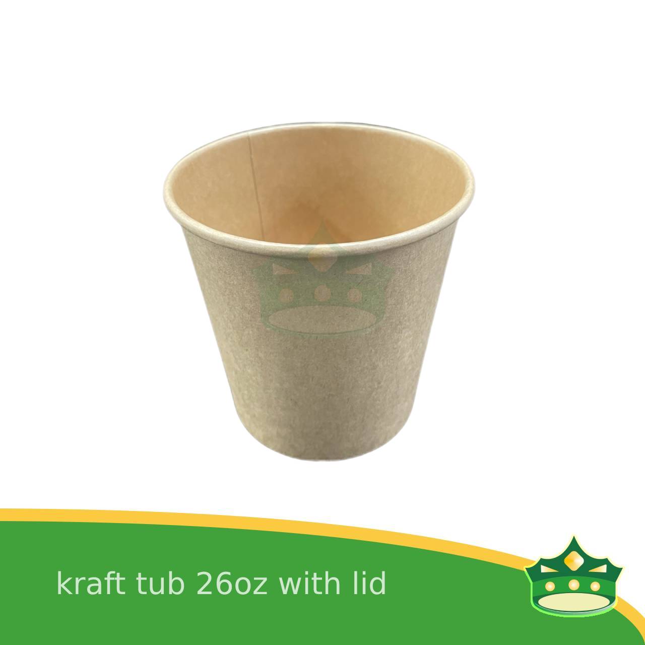 [25 pcs] kraft tub 26oz with lid for take-out or paper container of ice cream. salads, meals, soup, cookies, pastries