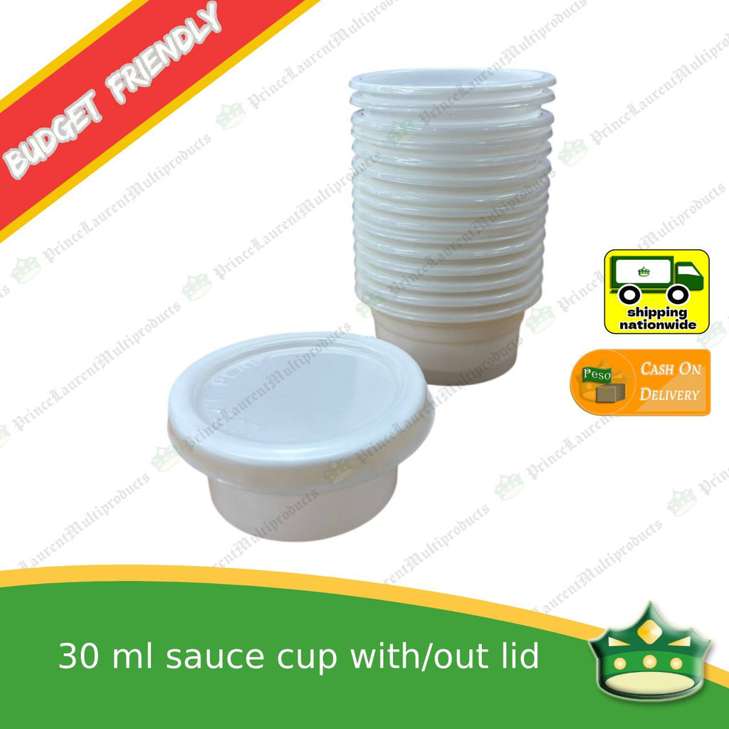 [100 pcs] 30ml sauce cup with / without lid for sauces gravy ketchup (CHEAPER VERSION)