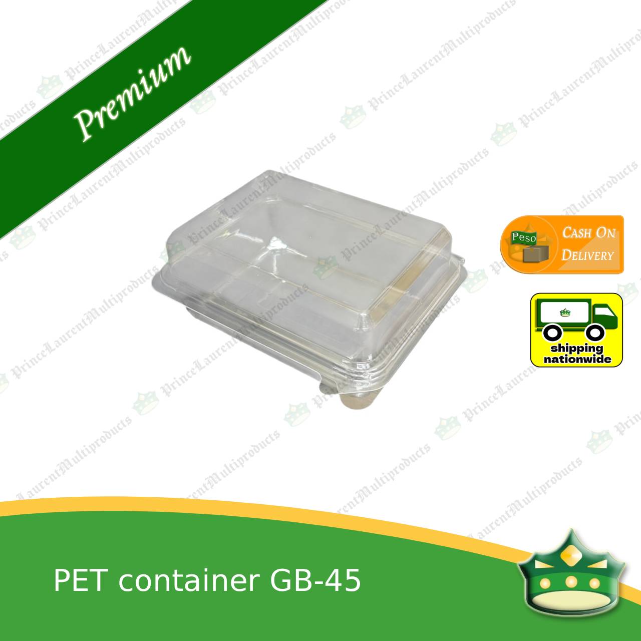 [50 pcs] PET container clear clamshell GB-45 (3x4x2 inches) for any baked products or food delicacies
