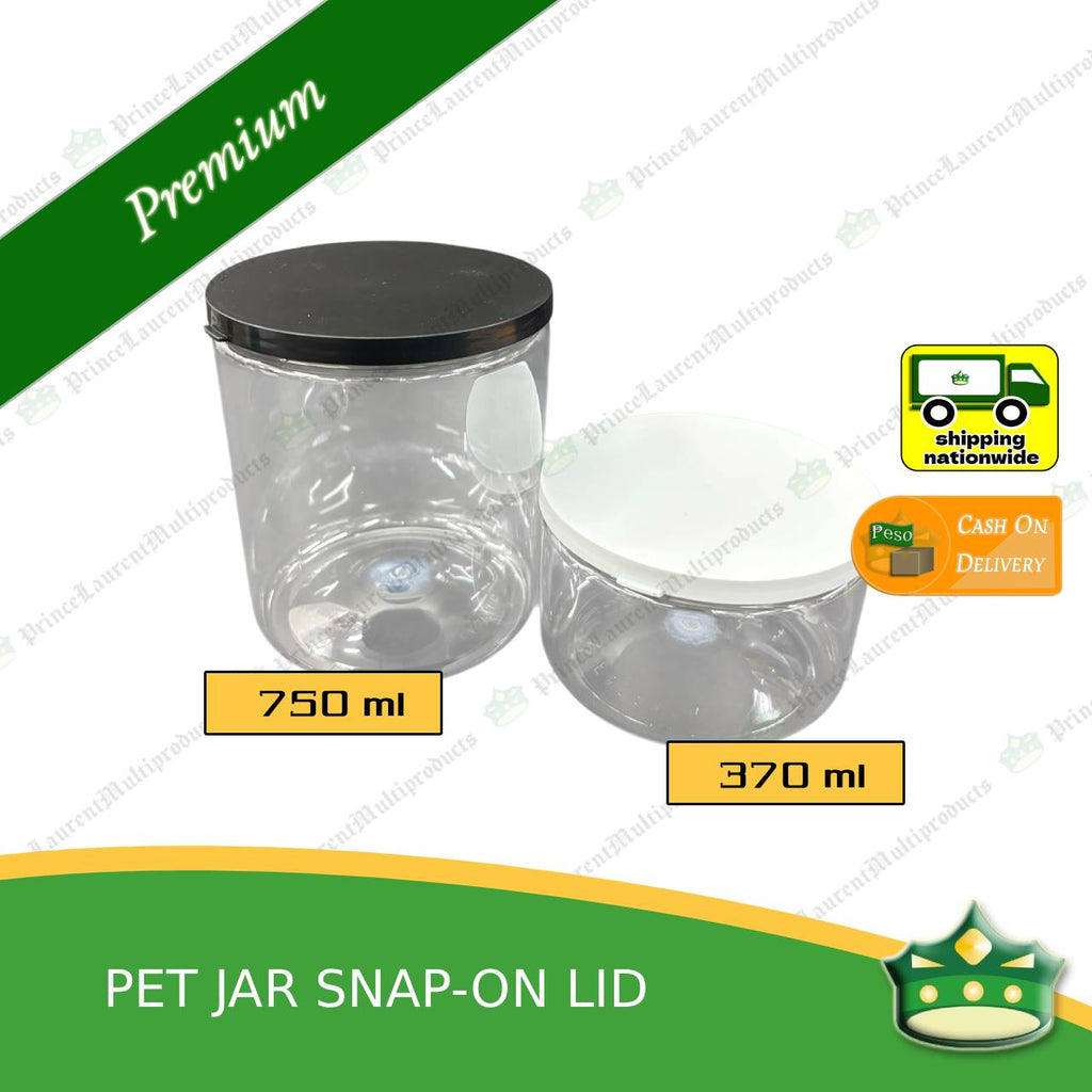 [1 pack] PET jar with snap-on lid (370ml / 750ml) as gift containers of delicacies, baked products