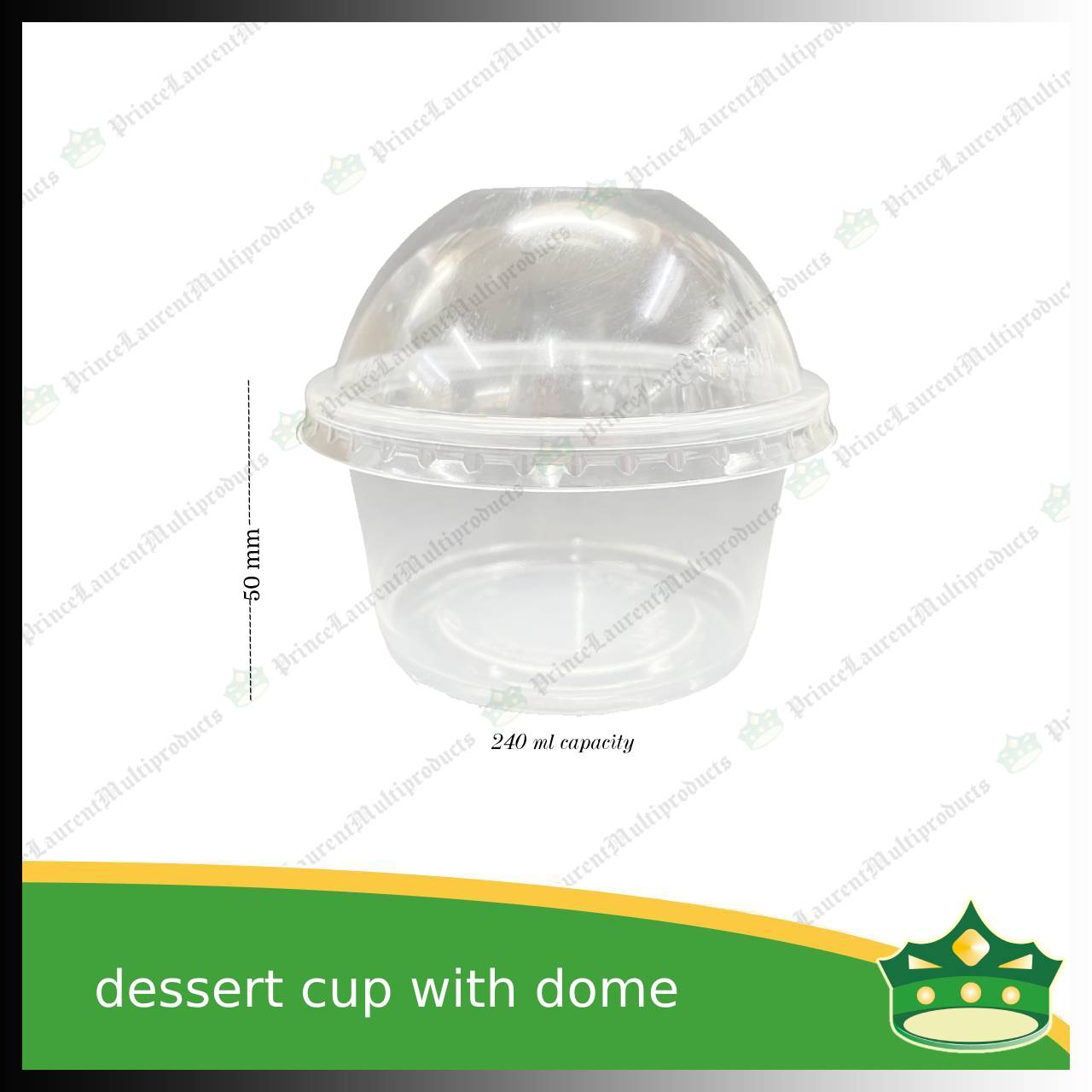 [100 pcs] dessert cup with dome LID 95mm diameter for desserts, side dishes, mini cakes, sundae or ice cream