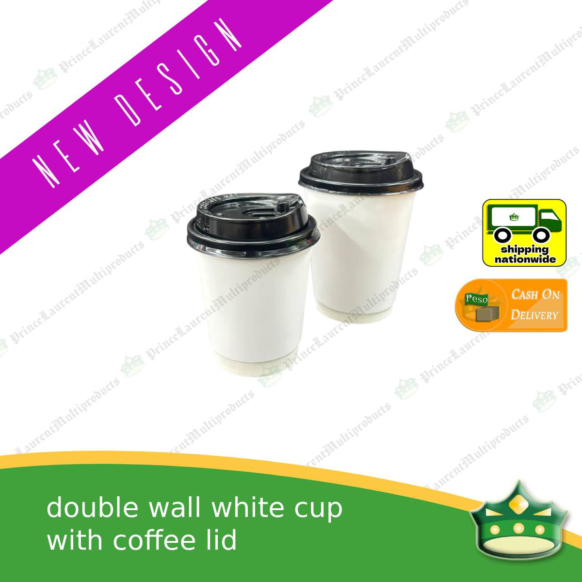 [25 pcs] double walled coffee cup WHITE 8oz 12oz 16oz for brew coffee, brew tea, hot chocolate or any hot beverages