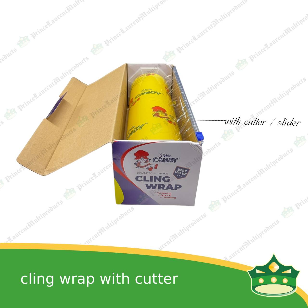 cling wrap polyvinyl food plastic wrap 30cm x 300m with cutter / slider for convenient food wrapping