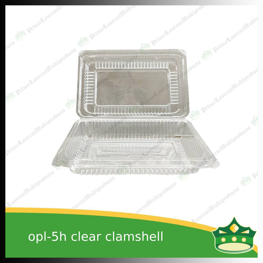 [1 case] clear clamshell OPL-5H C301 OPS clearview food containers for any food products, leche flans, tarts, macaroons, salad, fruits, baked goods