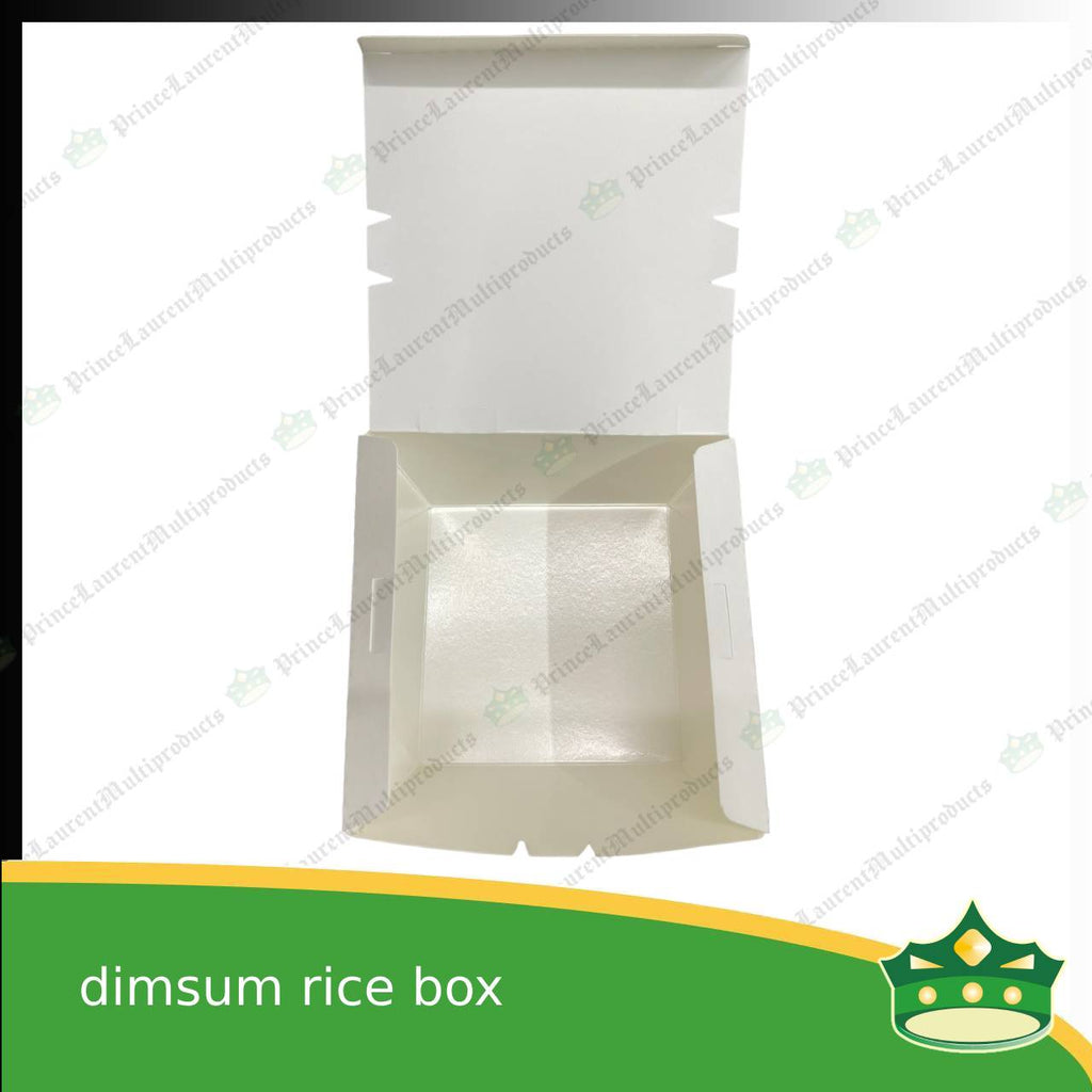 [25 pcs] paper dimsum rice box laminated white for take-out take home away meal pack for dimsum w/ rice or noodles