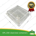 [50 pcs] clear clamshell OPL-200 LARGE OPS clearview food containers for any food products, muffins, cakes, chiffon, cupcakes, salad, fruit, baked goods