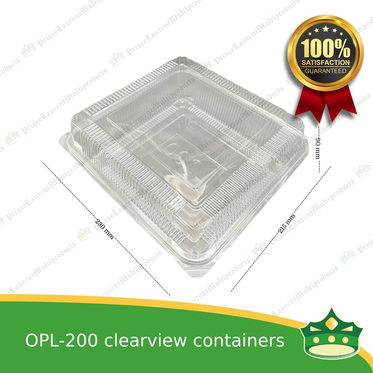 [50 pcs] clear clamshell OPL-200 LARGE OPS clearview food containers for any food products, muffins, cakes, chiffon, cupcakes, salad, fruit, baked goods