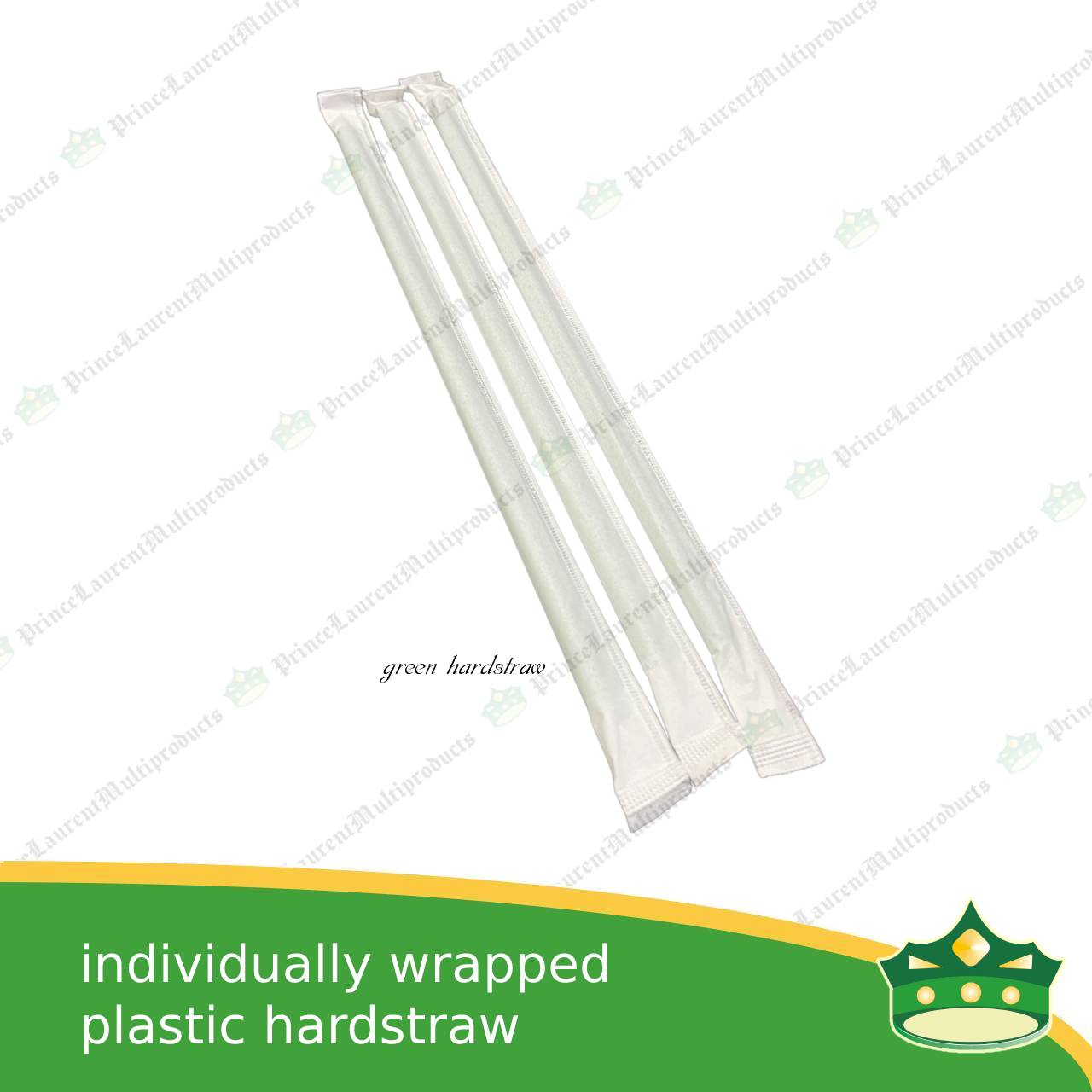 [500 pcs] individually wrapped plastic drinking straw hard straw colored for cold drinks, smoothie, icetea, cold beverages, lemonade, fruit shakes, juices