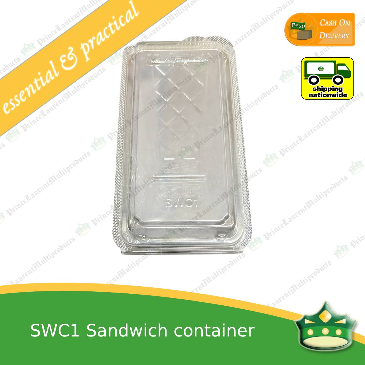 [50 pcs] BIG sandwich container clear OPS clamshell for sliced sandwiches gourmet sandwich