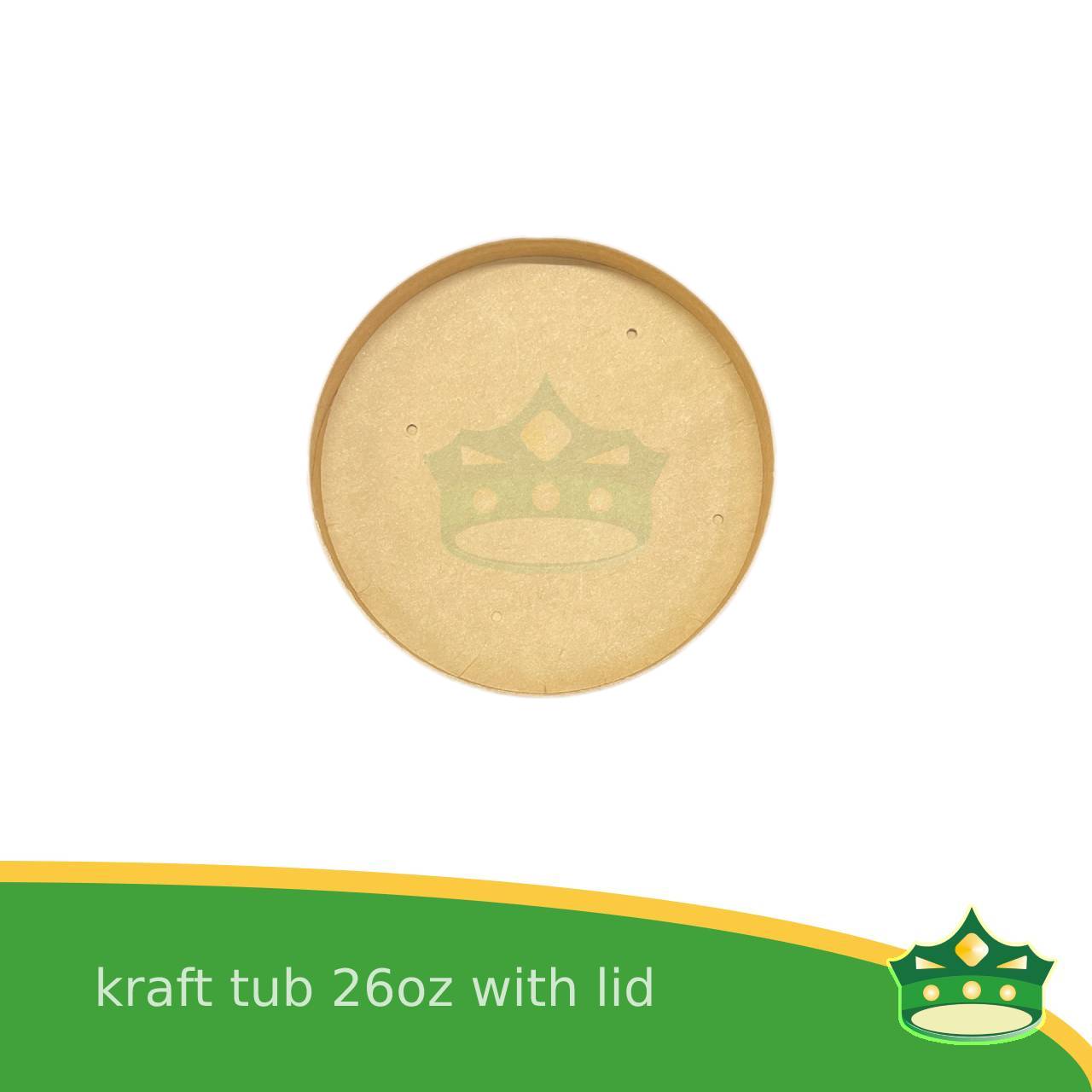 [25 pcs] kraft tub 26oz with lid for take-out or paper container of ice cream. salads, meals, soup, cookies, pastries