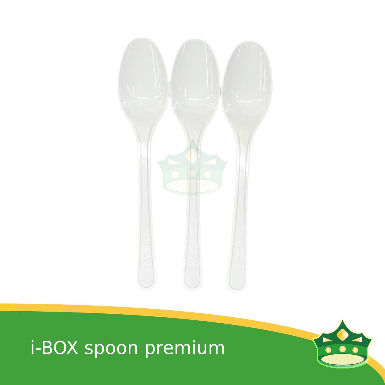 [25 pcs] iBox premium plastic hard spoon or fork white 6.75 inches length disposable cutleries for parties events and celebration