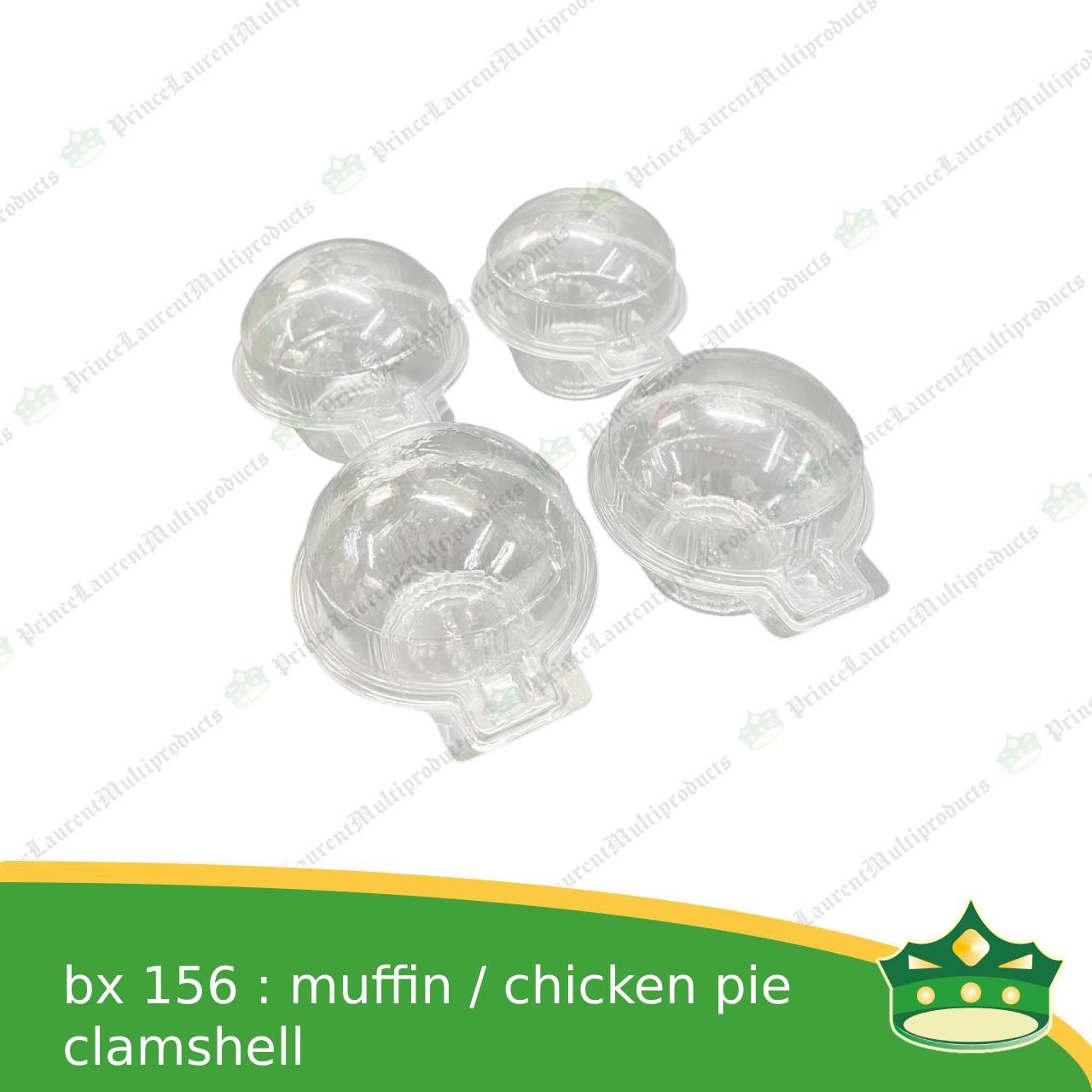 [50 pcs] bx-156 muffin chicken pie clear clamshell for pies, muffins single served, solo muffin solo pie