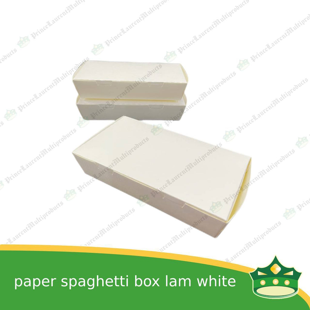 [50 pcs] paper spaghetti box laminated white for take-out take home away meal pack for spahetti noodes merienda ulam rice toppings