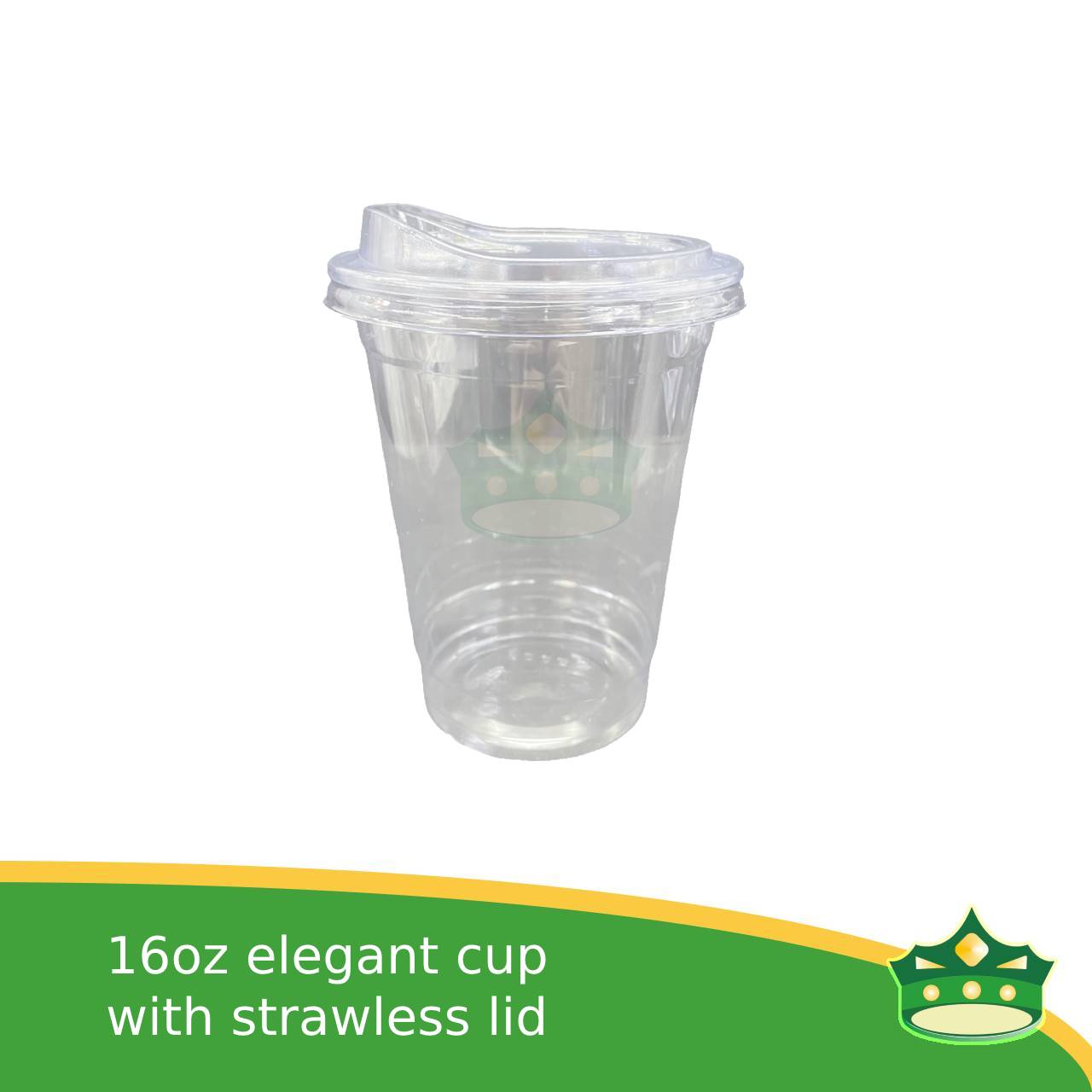 [50 pcs] DABBA elegant PET cups 12oz, 16oz, 22oz crystal clear cups with strawless lid with sip-hole for iced coffee, frappuccino, lemonades, iced latte and other cold beverages