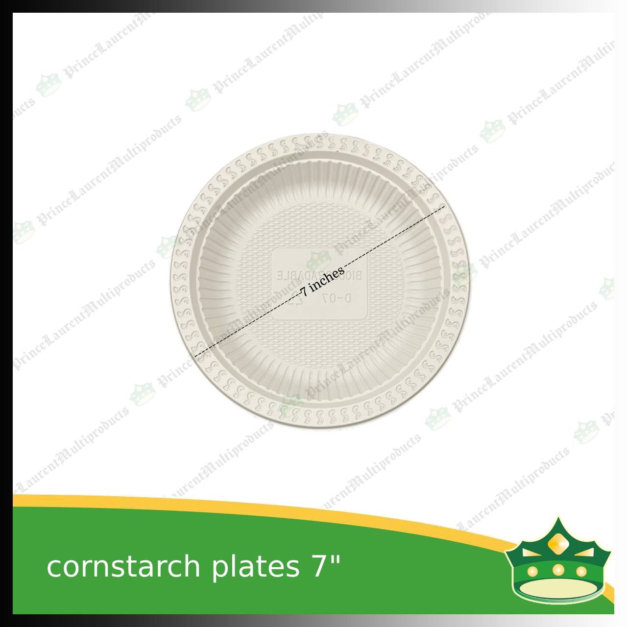 [50 pcs] 7 inch plate compostable cornstarch biodegradable serving plate