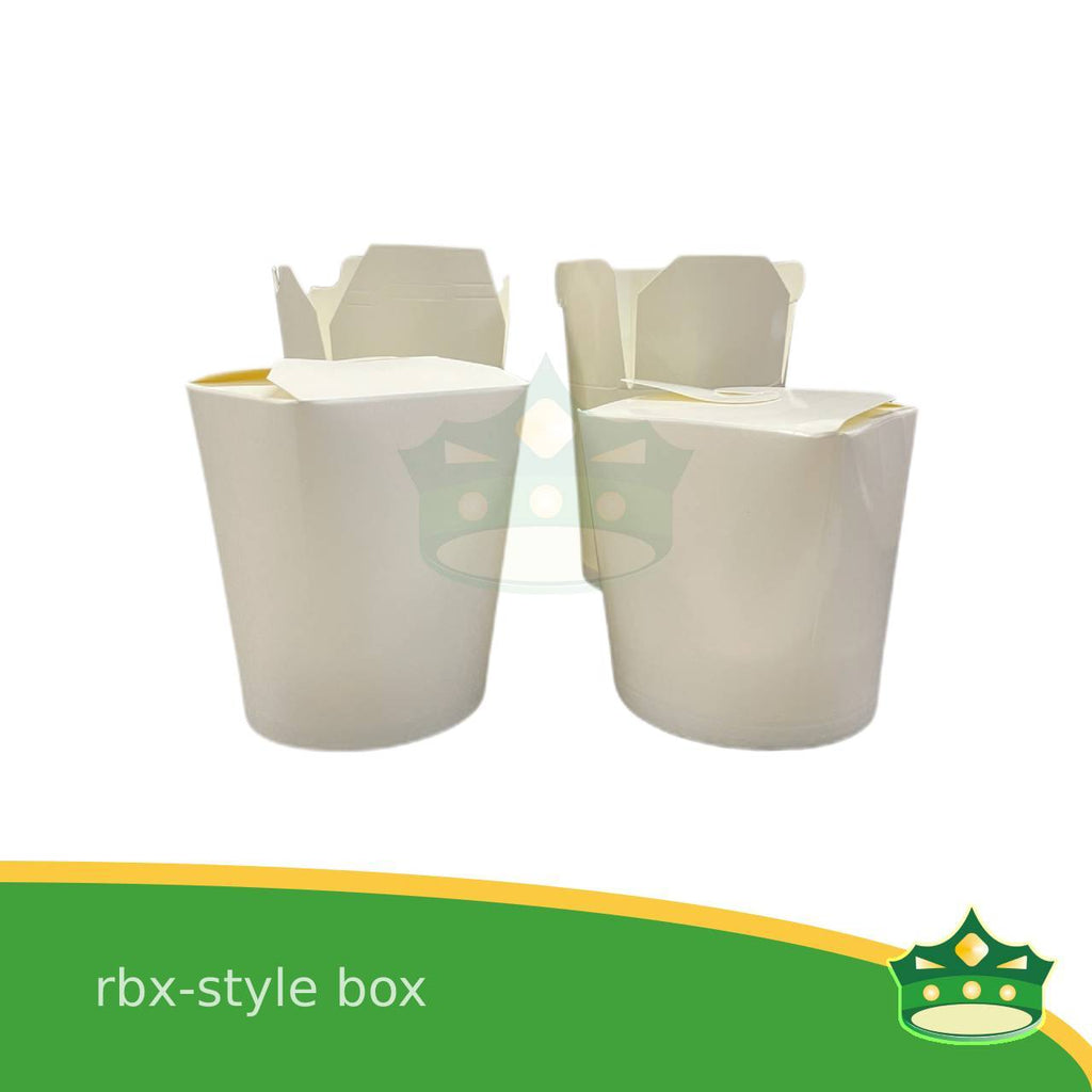 [50 pcs] noodle box / noodle cup paper /rice in a box 470cc white with PE lamination for take-outs of noodles, pasta, ricetoppings, meatballs and so much more