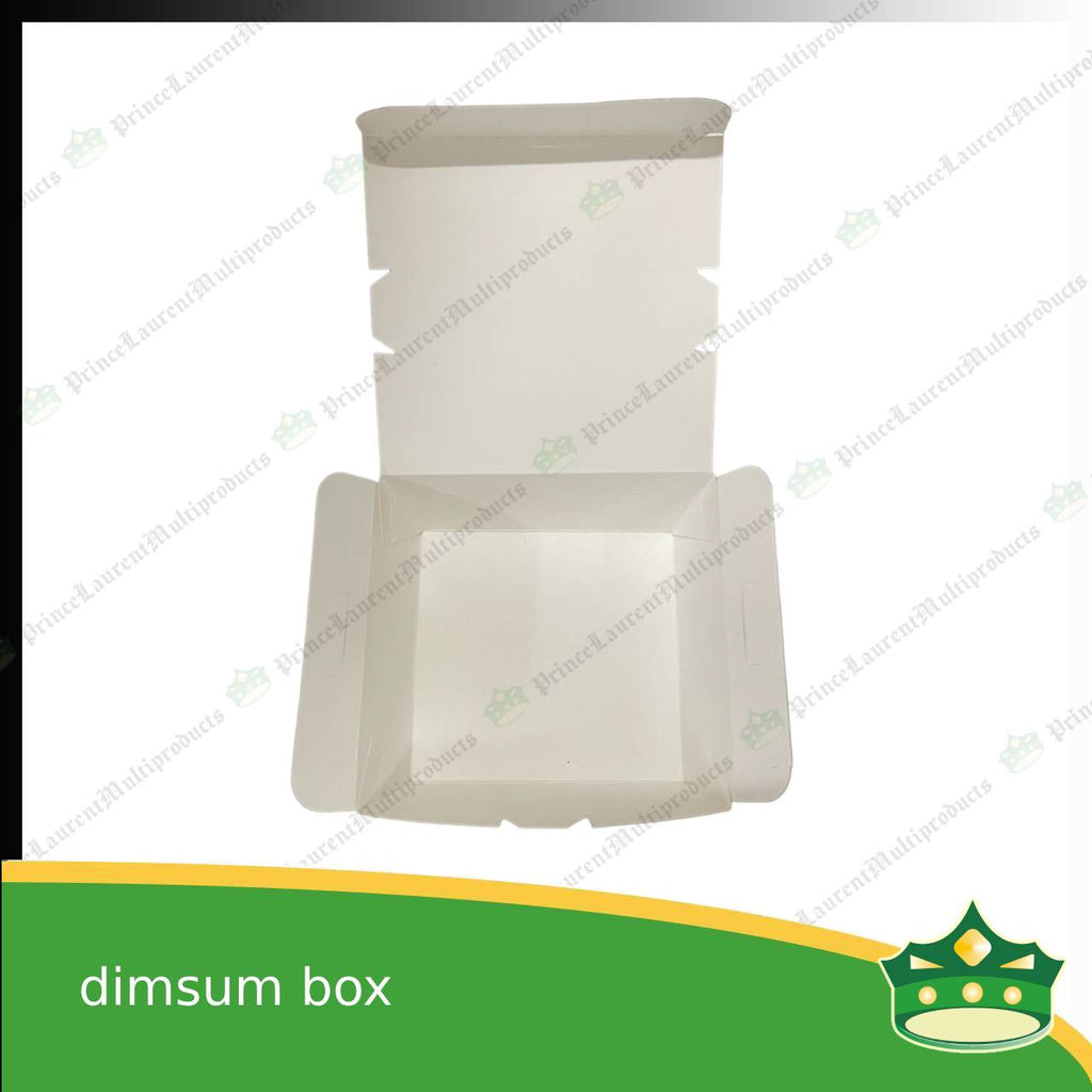 [25 pcs] paper dimsum box laminated white for take-out take home away meal pack for dimsum / noodles