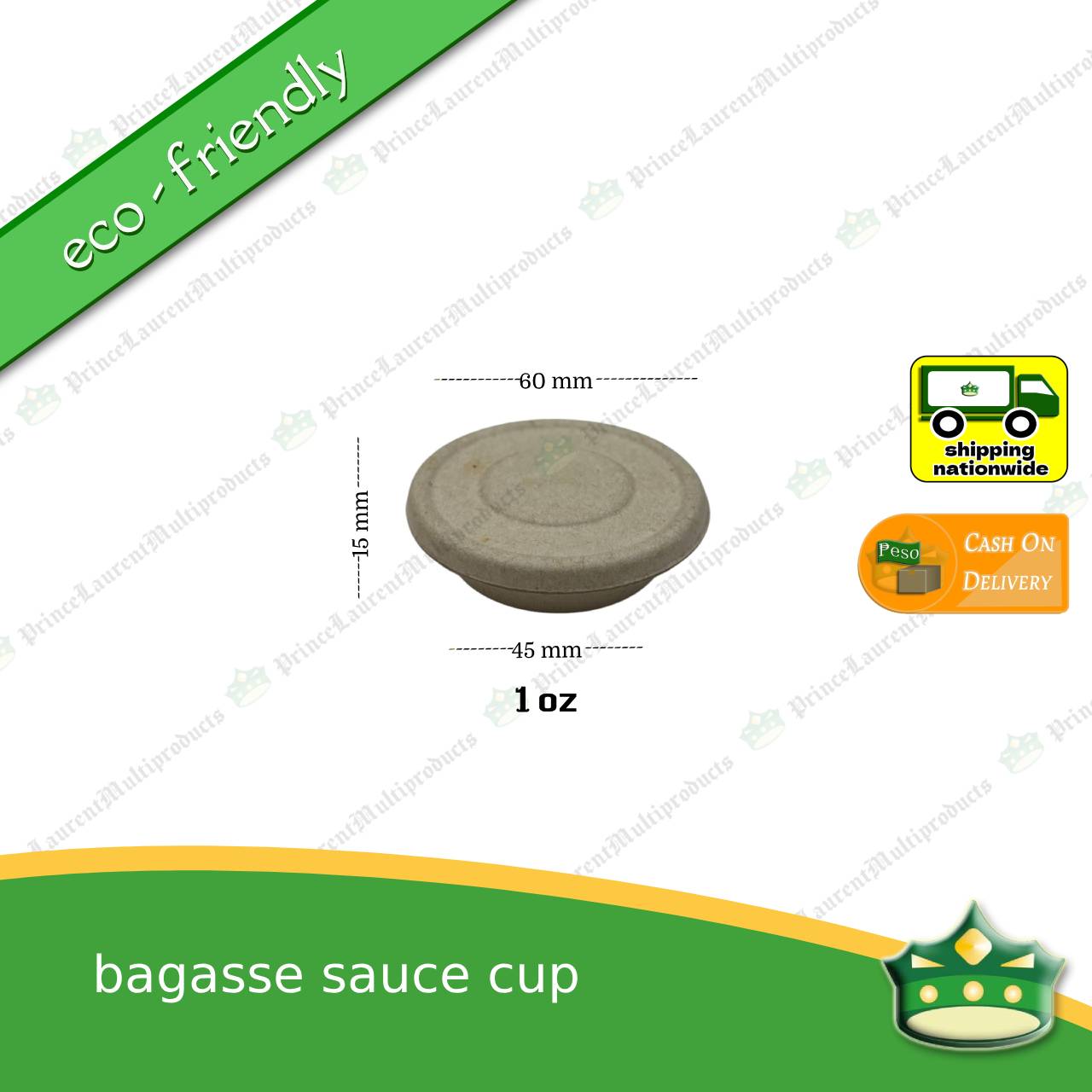 [50 pcs] bagasse sauce cup with lid for sauces and condiments