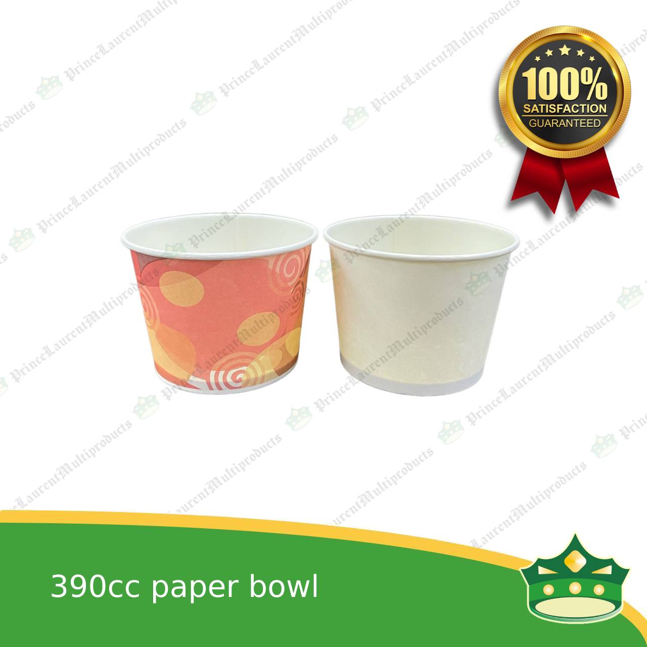 [50 pcs] paper bowl 390cc white laminated for stir fry noodles, soup, hongkong fried noodles, rice toppings, food take out with or without lid