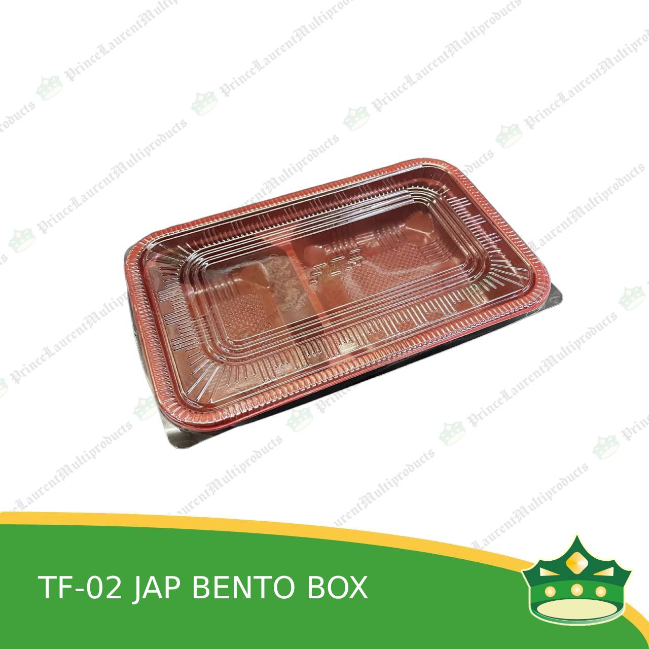 [50 pcs] Japanese bento box 2 division red and black bottom with clear lid for bento meals food packs rice fruits desserts viands combination meals