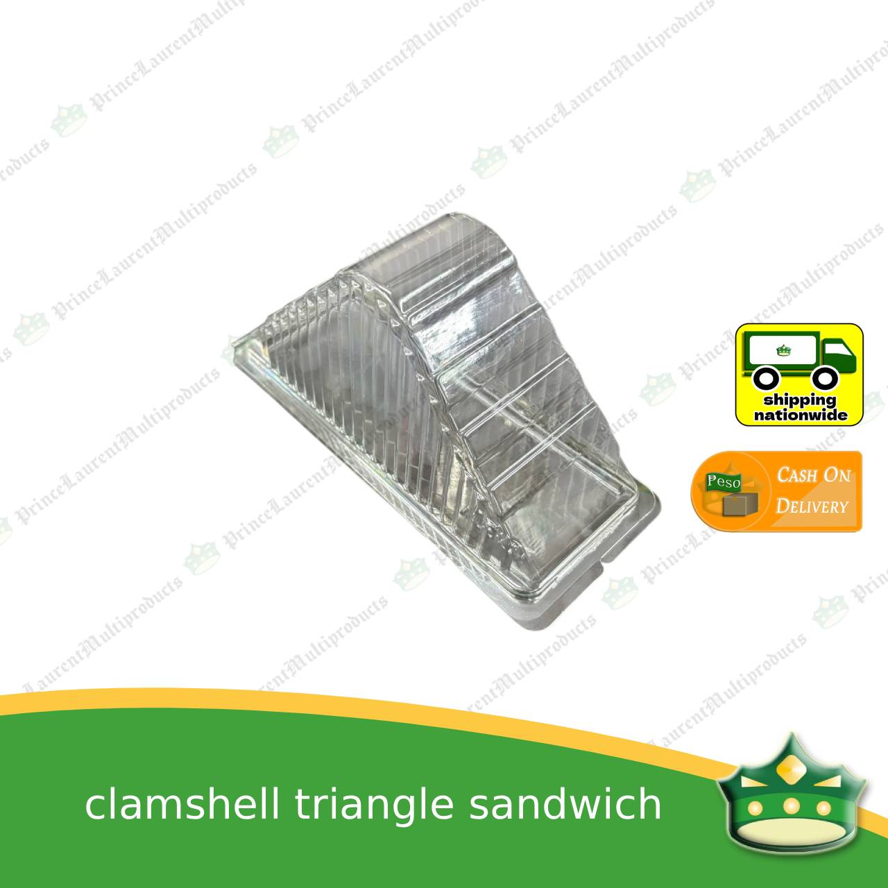 [100 pcs] clamshell triangle sandwich container TRIGEM clear OPS for sliced gourmet sandwiches