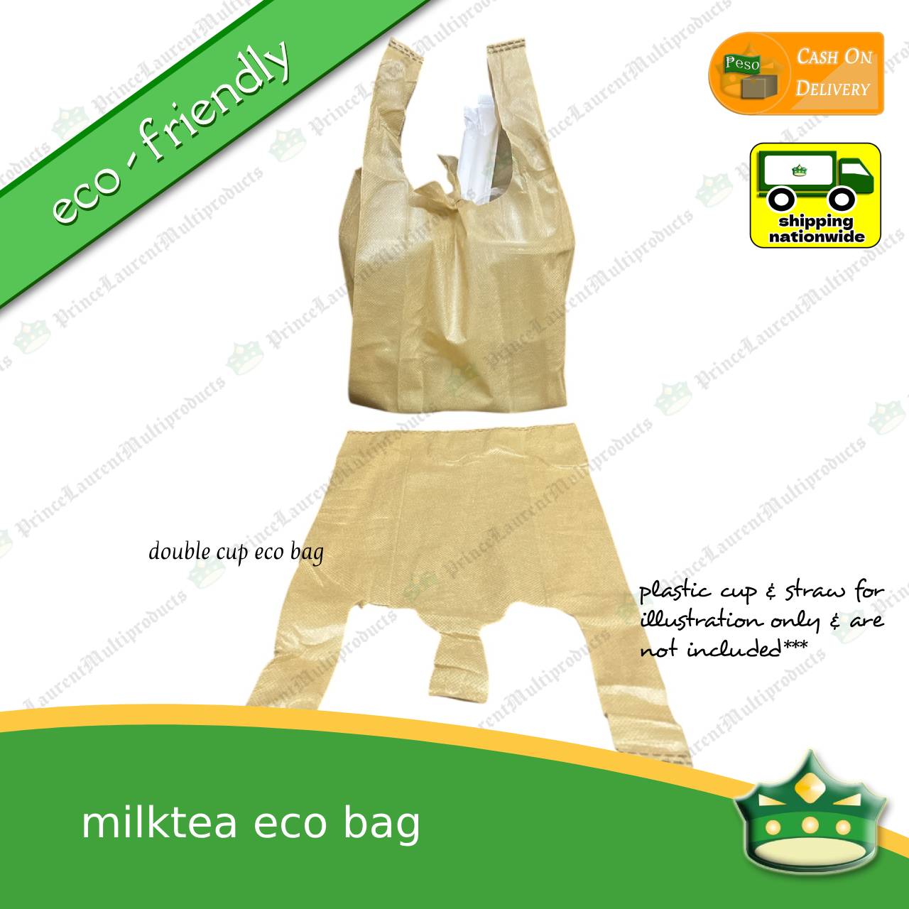 [100 pcs] milk tea eco bag milktea ecobag biodegradable sando bag reusable & environment friendly bag