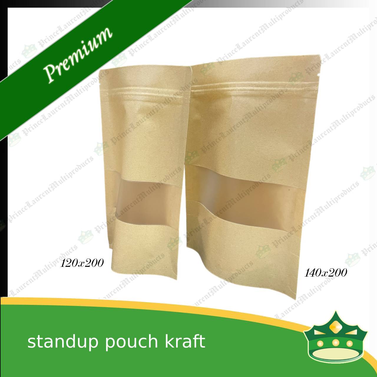 [100 pcs] standup pouch with ziplock kraft with window 120 x 200 mm for repacking corn, peanuts, anchovies dilis, nuts, sweets, sampaloc, chicharon, snacks, baked goodies