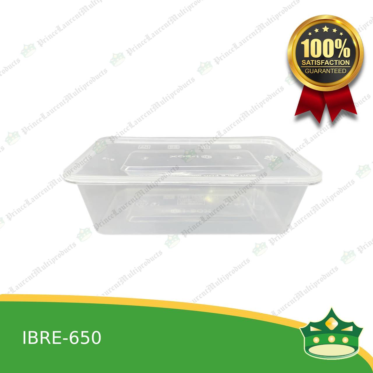 [300 pcs] IBOX brand re650 microwavable plastic rectangular clear containers take out for meals and other food products