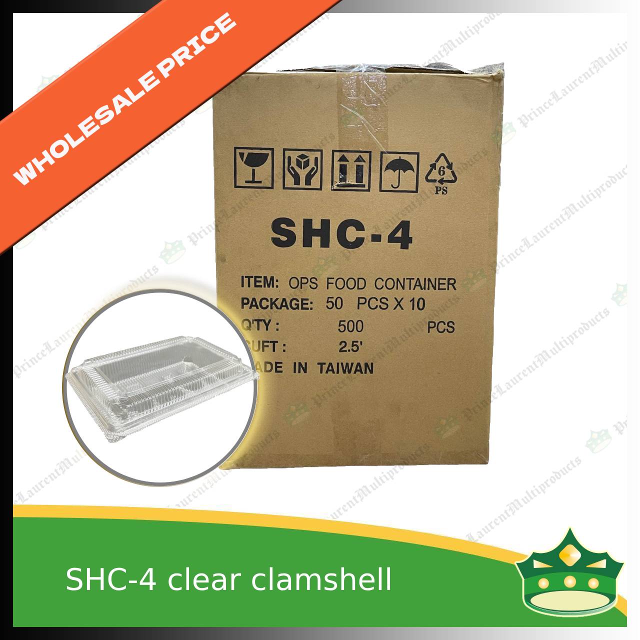 [500 pcs] clear clamshell SHC-4 OPS clearview food containers for any food products, leche flans, tarts, macaroons, salad, fruits, baked goods