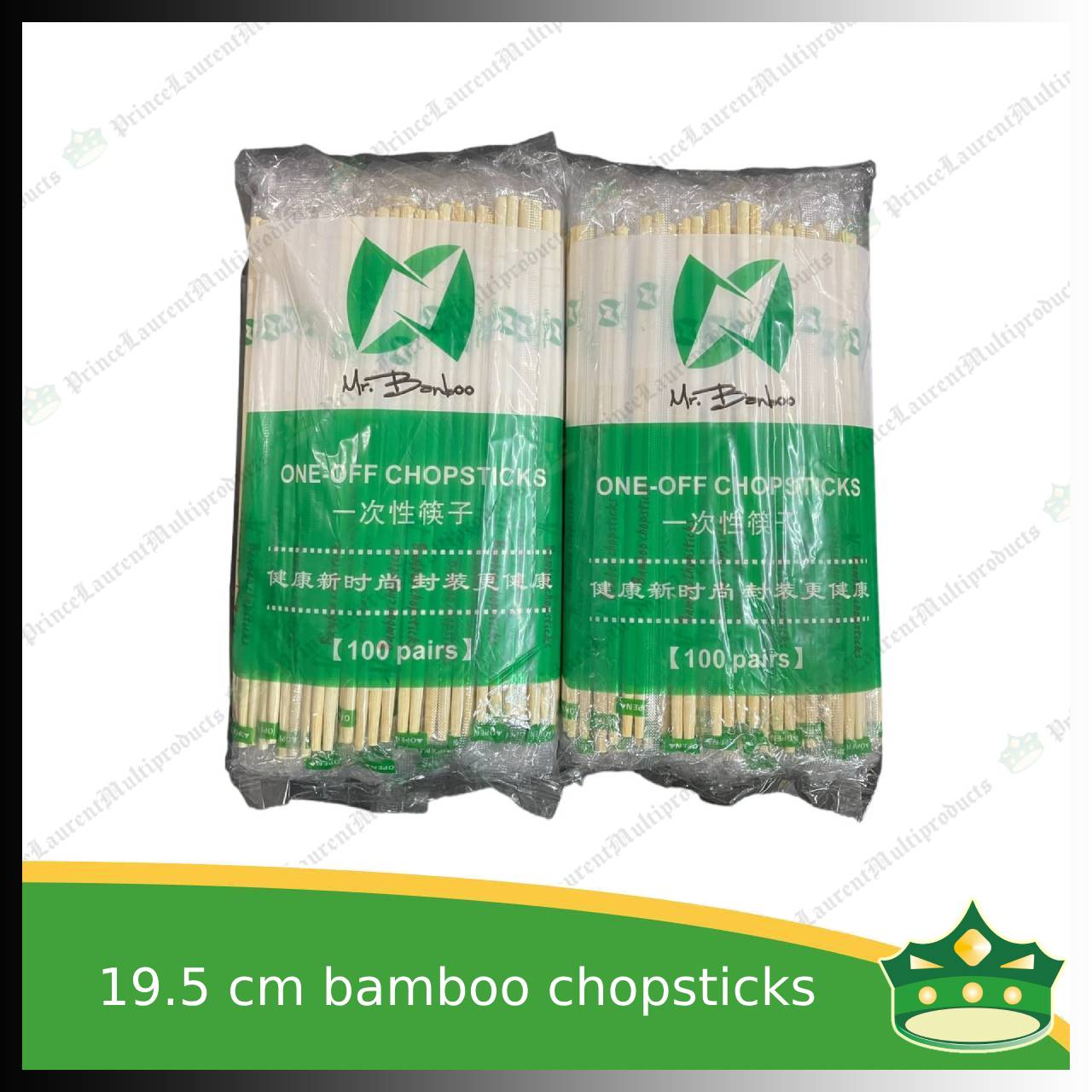 [100 pcs] bamboo chopsticks 19.5cm individually plastic wrapped as disposable biodegradable cutleries for takeouts as utensils