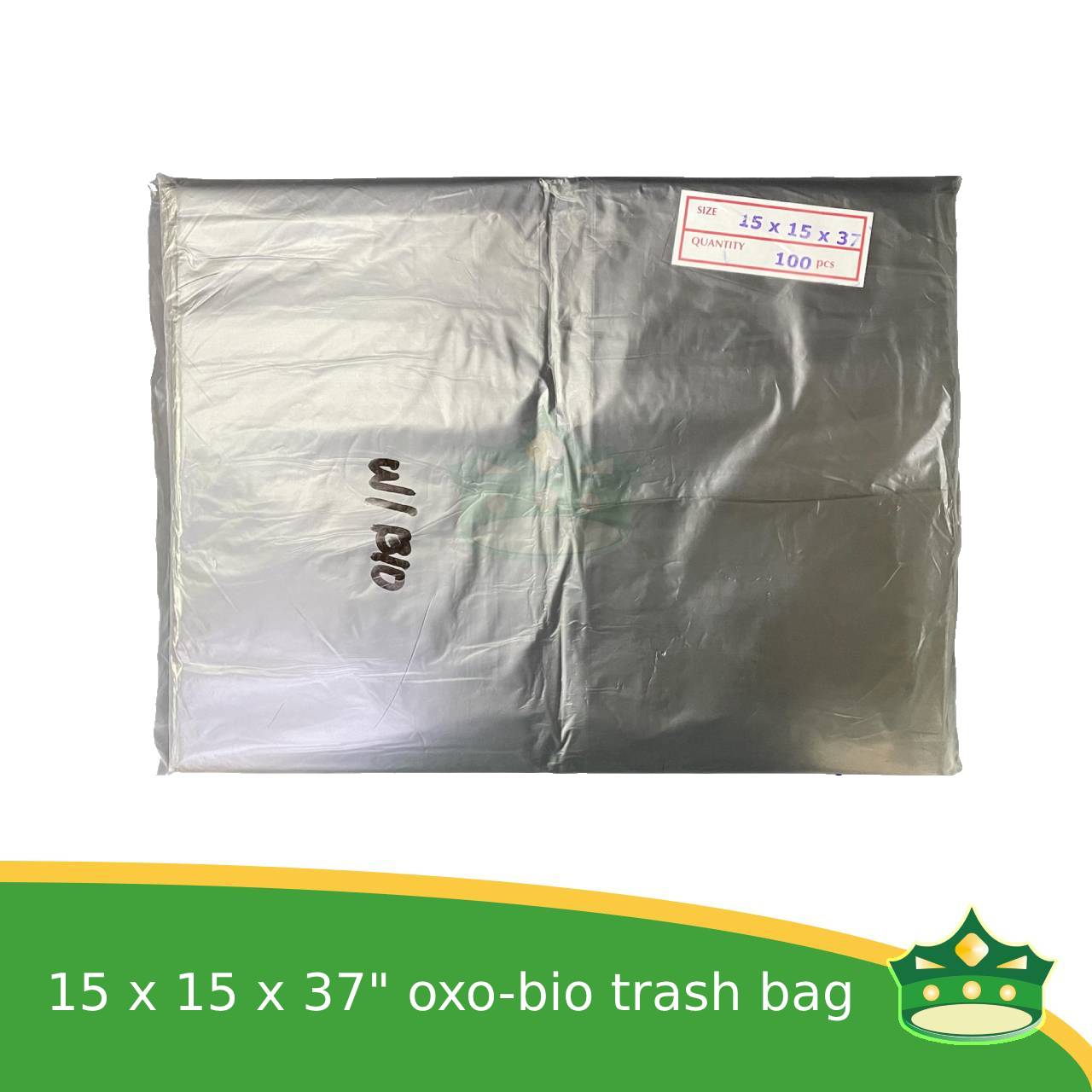 [100 pcs] biodegradable HD trash bag, bin liners, bin bags black good quality generic oxo-biodegradable plastic bag for utility and other miscellaneous usage