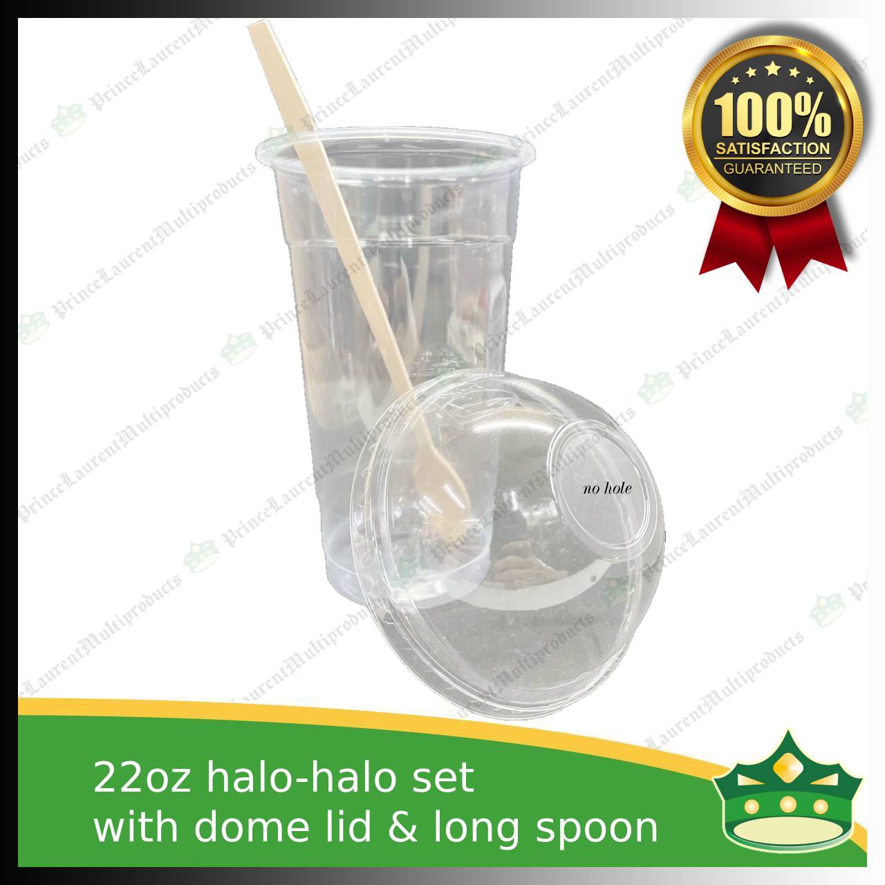 [100 pcs] halo halo cup set with cover & spoon for special halo-halo dessert