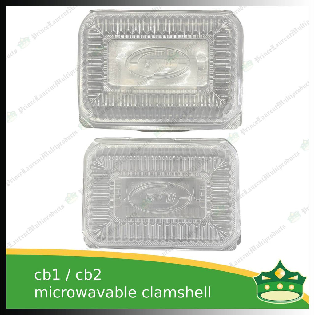 [50 pcs] spaghetti box plastic pp microwavable clamshell for food catering service, food box