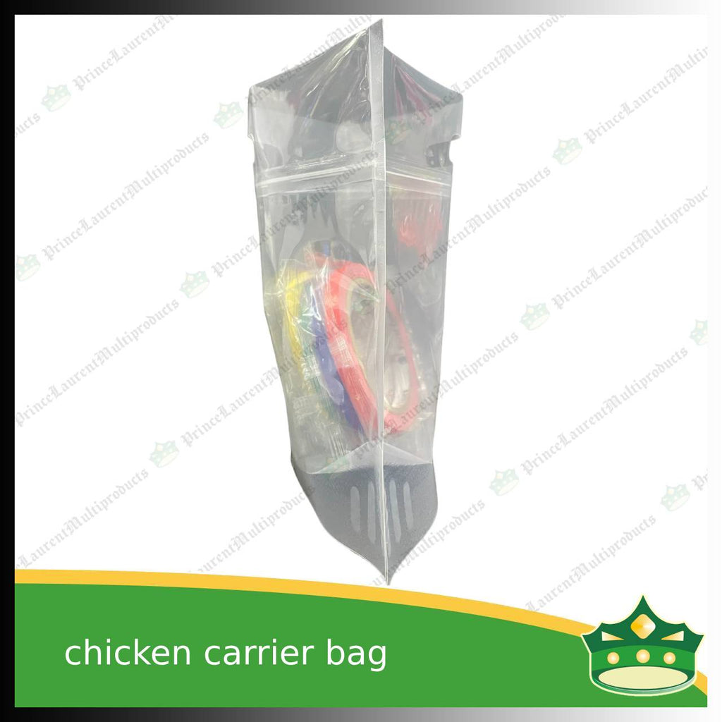 [100 pcs] cpack chicken carrier bag translucent with ziplock 300x220x110mm for takeout of whole roast chicken