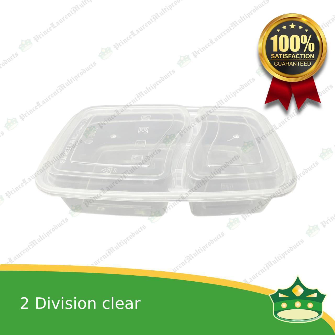 [150 pcs] iBox brand 2 division microwavable bento boxes clear body clear cover for food packs & catering events parties meetings & many more