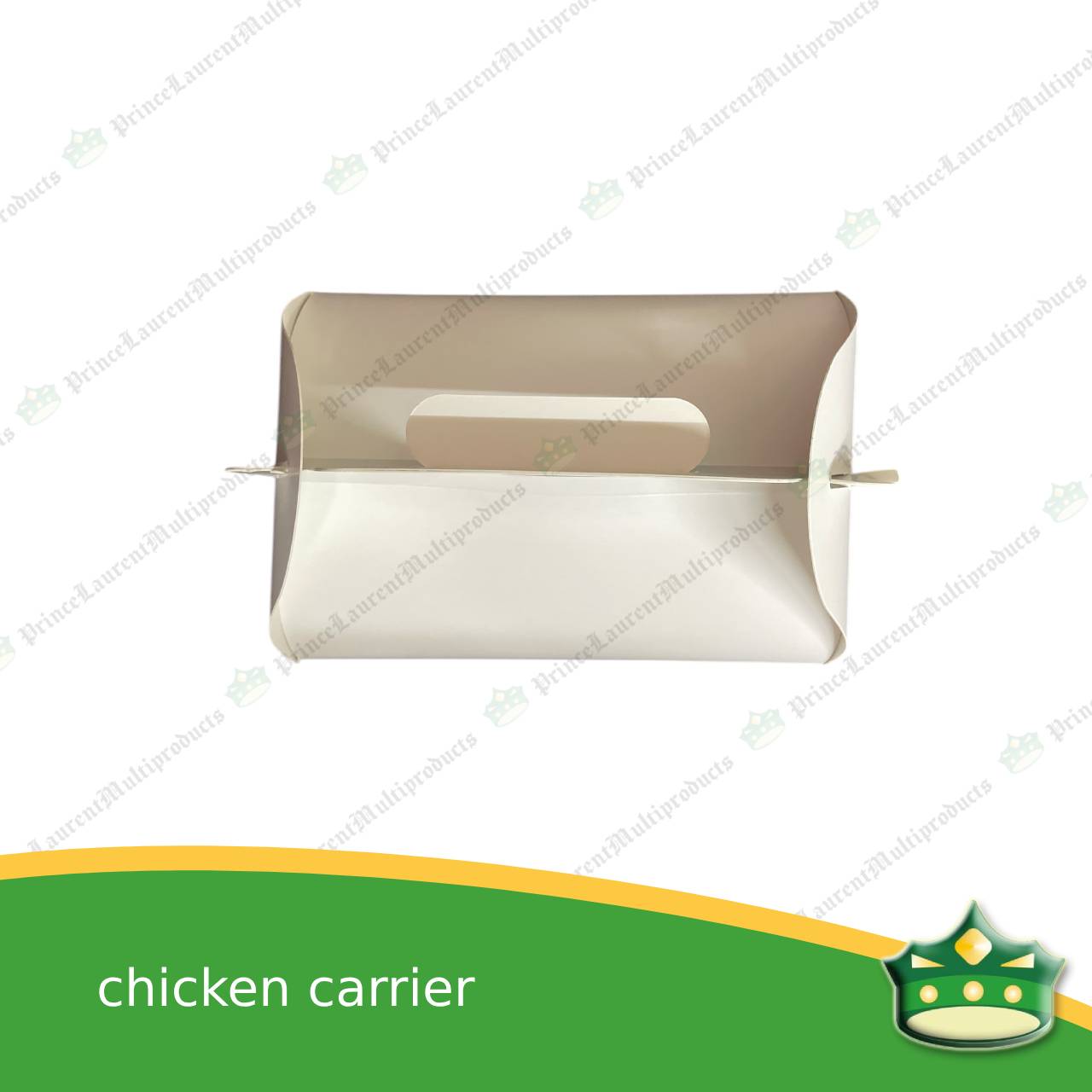 [50 pcs] chicken carrier white carton box with handle for whole chicken