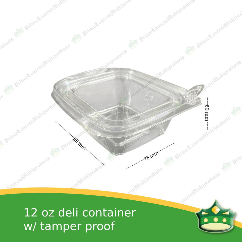 [60 pcs] clear deli container 12oz with tamper proof lock to keep your food product fresh and safe