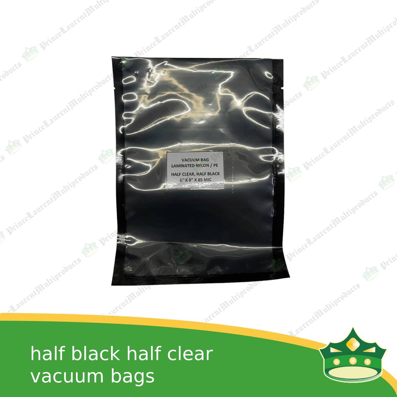 [100 pcs] vacuum bag half clear half black for frozen sausage meat cheese deli delicacy delicatessen