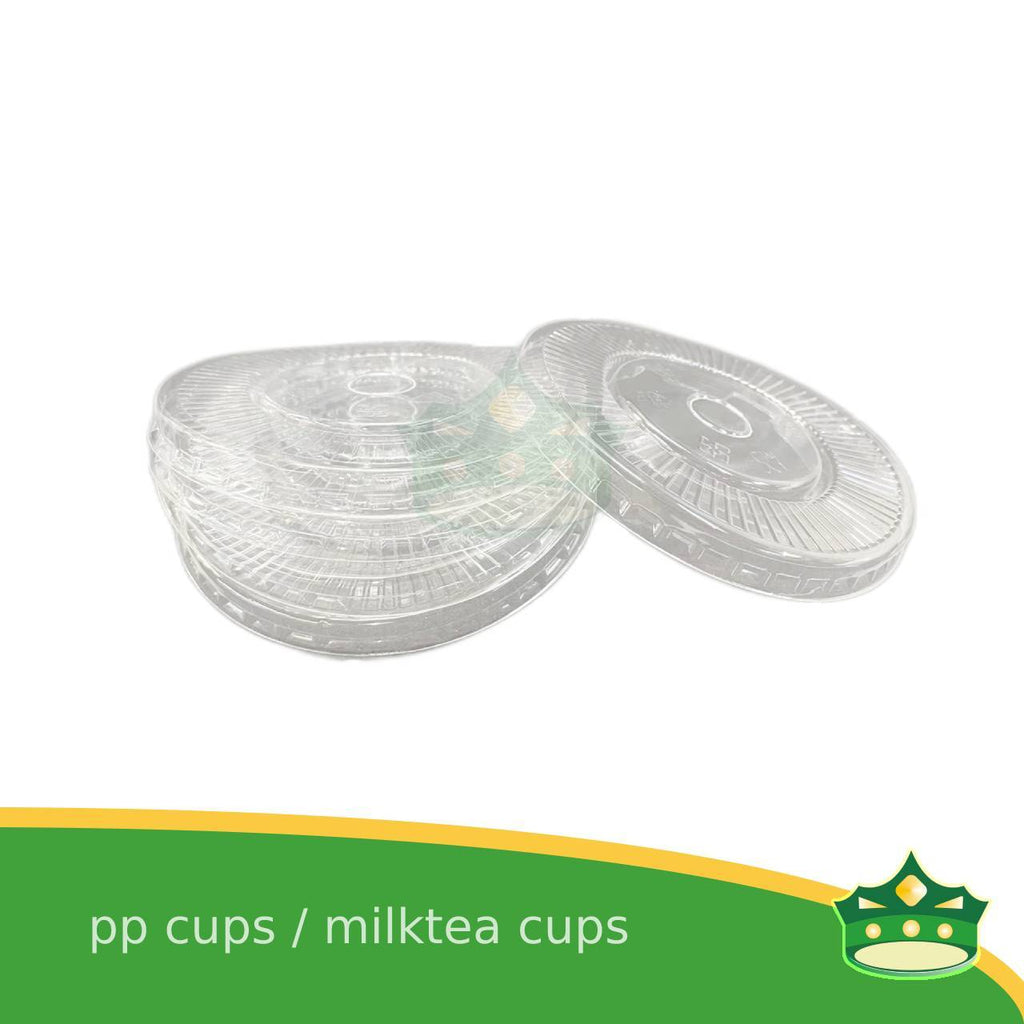 [100 pcs] dome lid or flat lid 95mm for pp milktea cup lemonade cup iced coffee, fruit shakes and other cold beverages