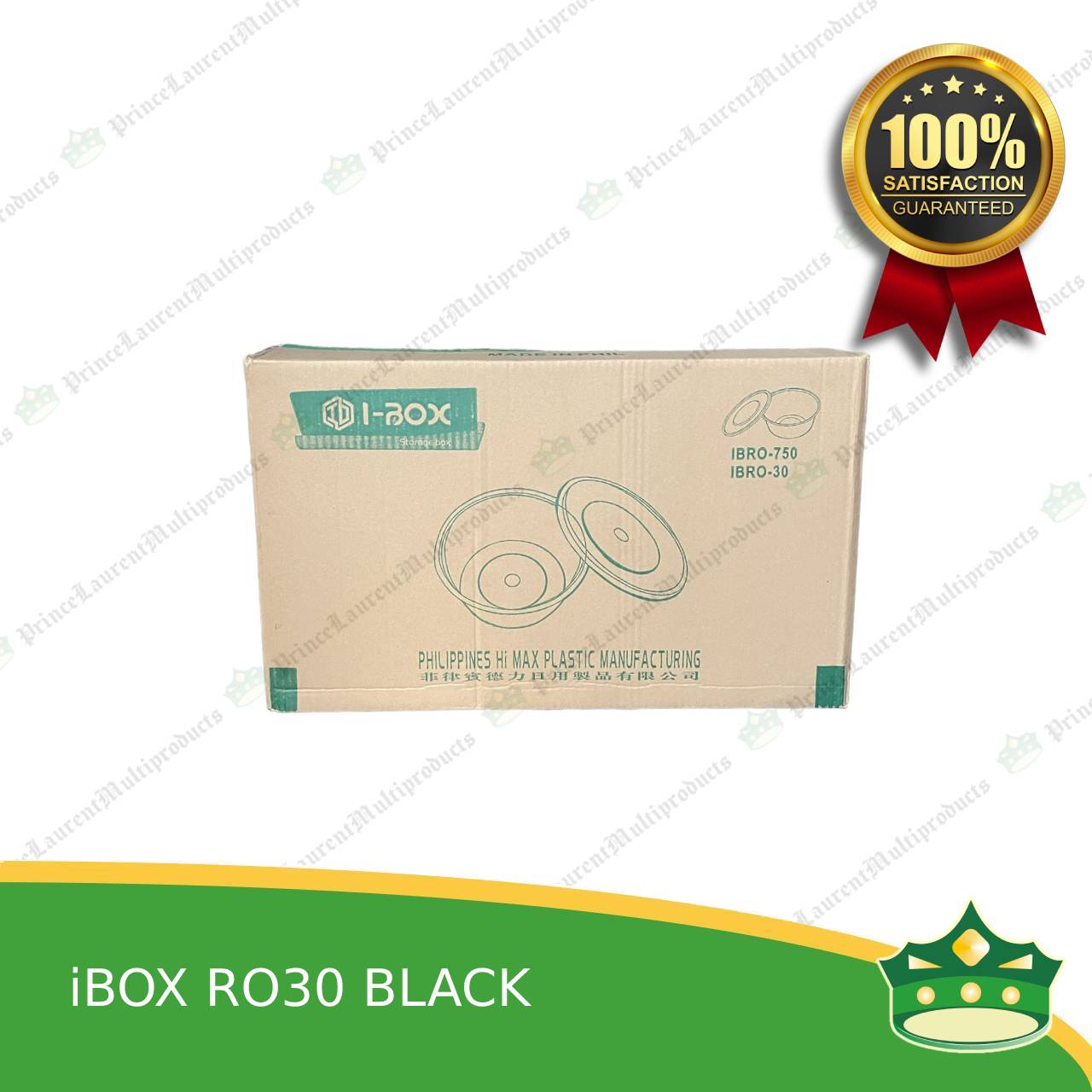 [300 pcs] IBOX brand ro30 BLACK microwavable plastic round containers take out for meals and other food products