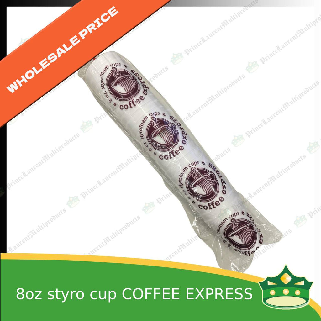 [1 case] 8oz styro cup Coffee express brand for hot coffee, hot tea or hot chocolate and other hot beverages