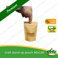 [100 pcs] standup pouch with ziplock kraft with window 90 x 140 mm for repacking corn, peanuts, anchovies dilis, nuts, sweets, sampaloc, chicharon, snacks, baked goodies
