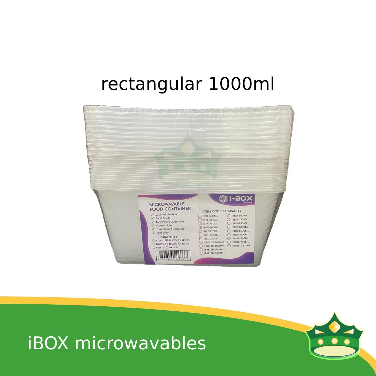 IBOX brand microwavable plastic rectangular containers take out for meals and other food products