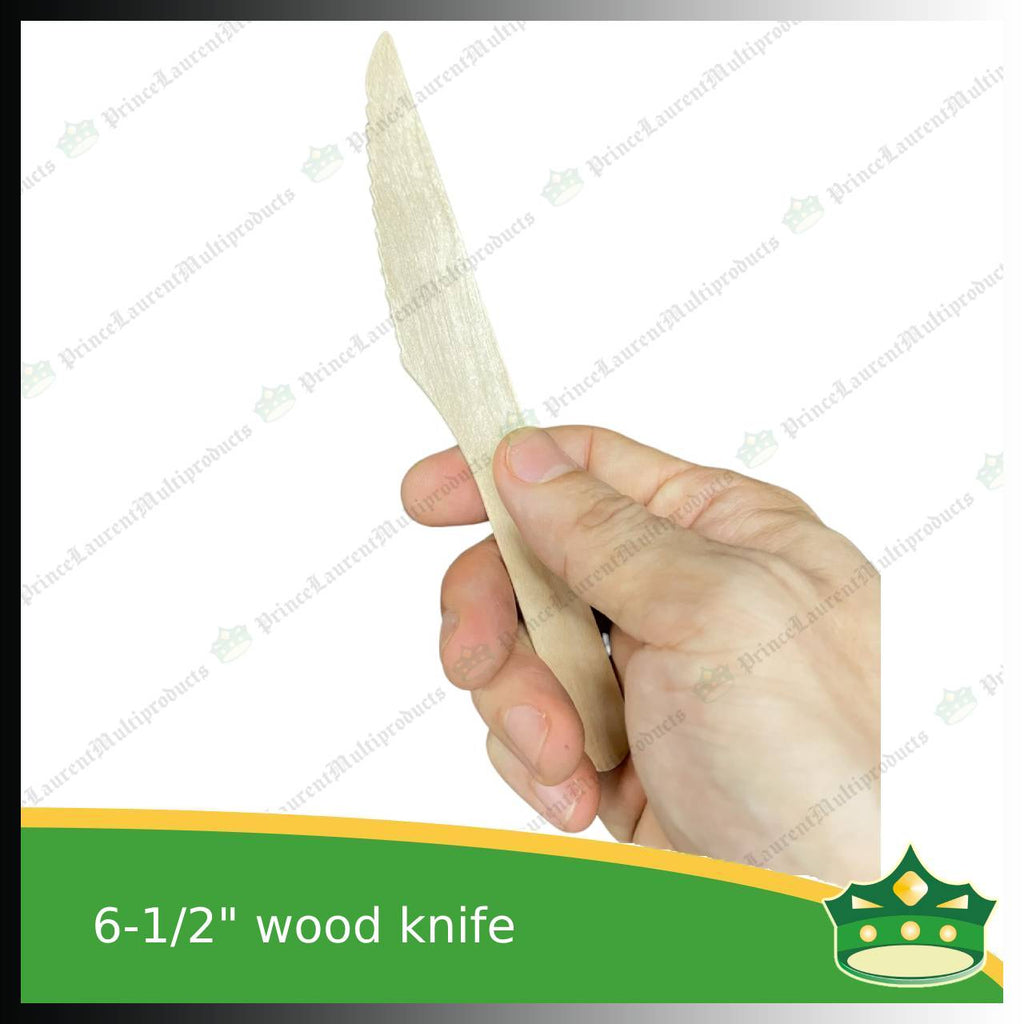 [25 pcs] wooden knife disposable biodegradable cutleries for takeouts as utensils