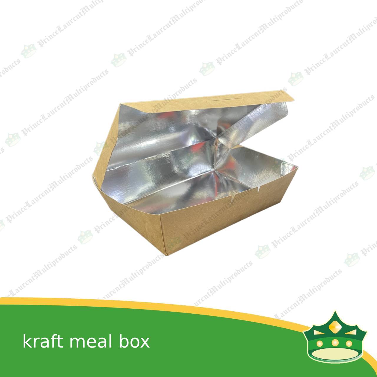 [25 pcs] meal box kraft silver coated leak proof for take-out, packed meal, ulam viands, rice toppings, noodles, pansit, merienda