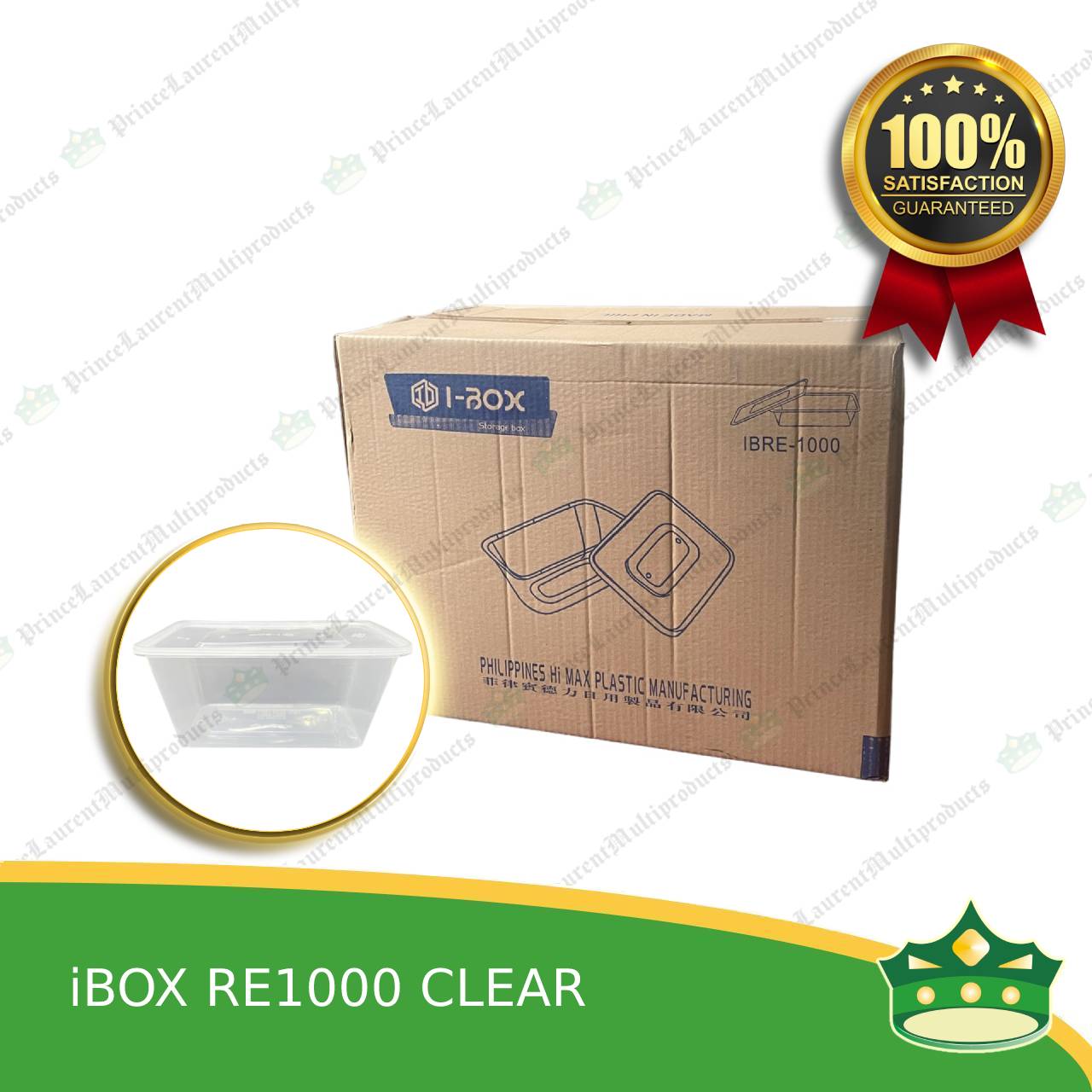 [300 pcs] IBOX brand re1000 CLEAR microwavable plastic rectangular containers take out for meals and other food products