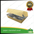 [50 pcs] paper clamshell small silver coated leak proof for take-out, packed meal, ulam viands, rice toppings, noodles, pansit, merienda
