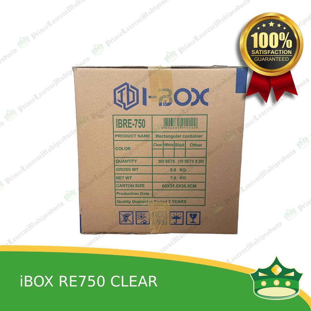 [300 pcs] IBOX brand re750 CLEAR microwavable plastic rectangular containers take out for meals and other food products