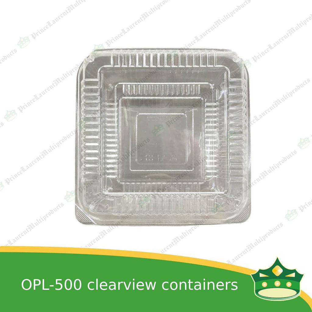 [50 pcs] clear clamshell OPL500 OPS clearview food containers for any food products, muffins, cakes, chiffon, cupcakes, salad, fruit, baked goods