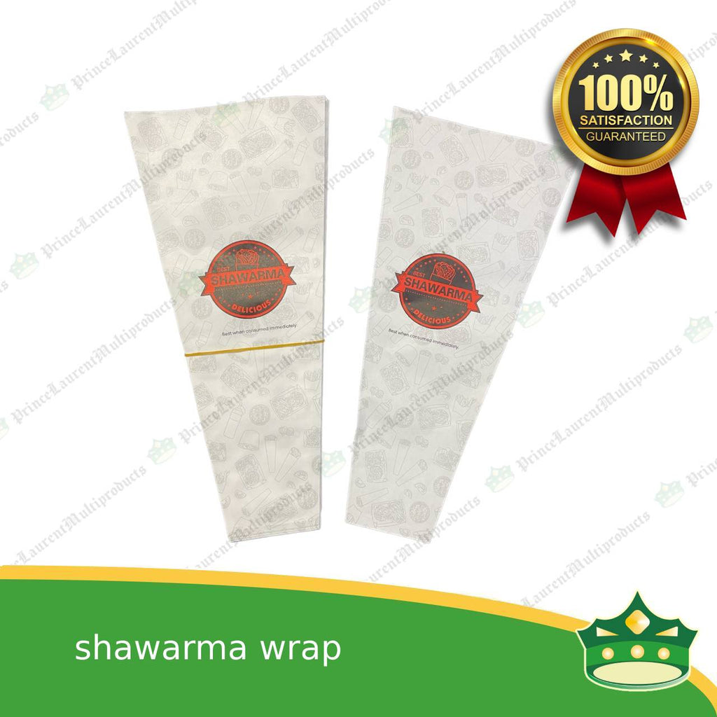 [100 pcs] shawarma laminated paper wrapper with print both side